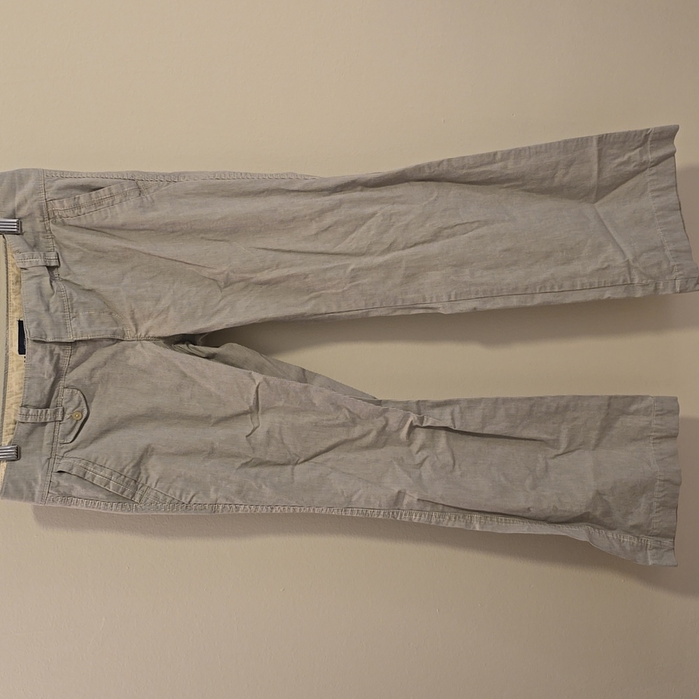 American Eagle Outfitters Navy and Whiye Pinstripe Pants, Size 6 Short